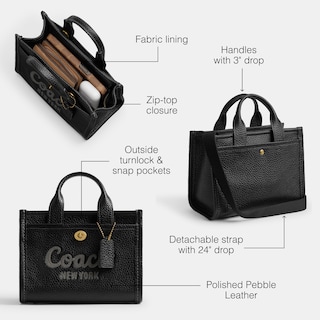 Foto 3 | Bolso De Mano Coach Cargo 20 Bubble Leather B4/black - Venta Internacional.
