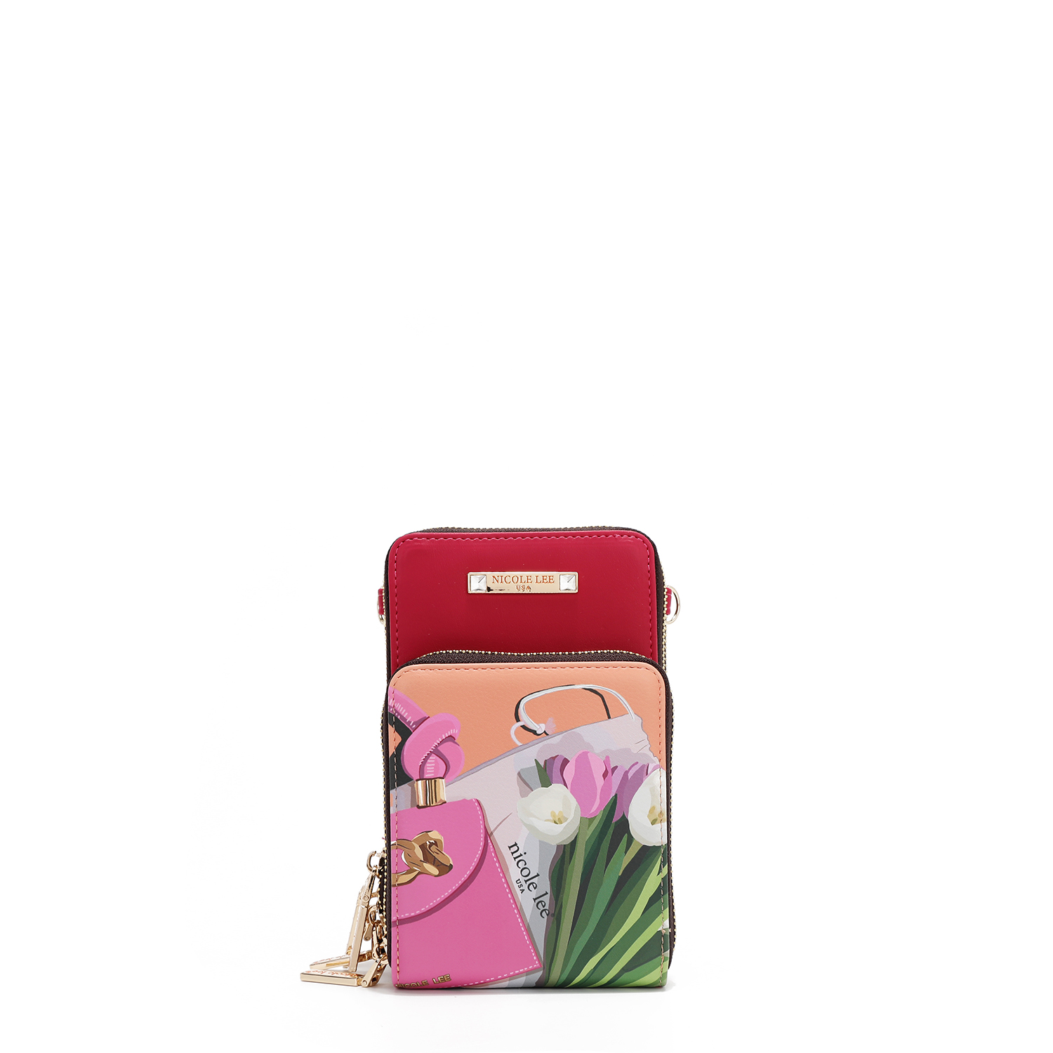Foto 2 pulgar | Bolsa Portacelular Nicole Lee Estampada Violet Blossom
