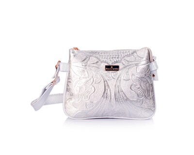 Foto 1 | Bolso Crossbody de Piel A Ángelozano Jaqueline con Grabado Tipo Cincelado
