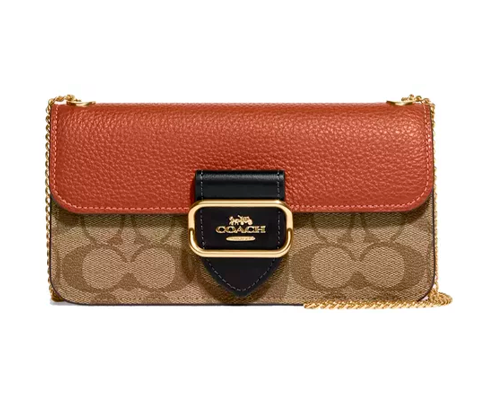 Bolsa Coach Morgan Crossbody In Colorblock Signautre Canvas Cf475 Color Café
