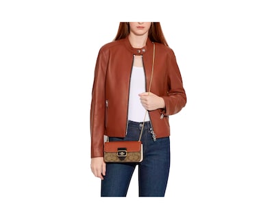 Foto 4 | Bolsa Coach Morgan Crossbody In Colorblock Signautre Canvas Cf475 Color Café