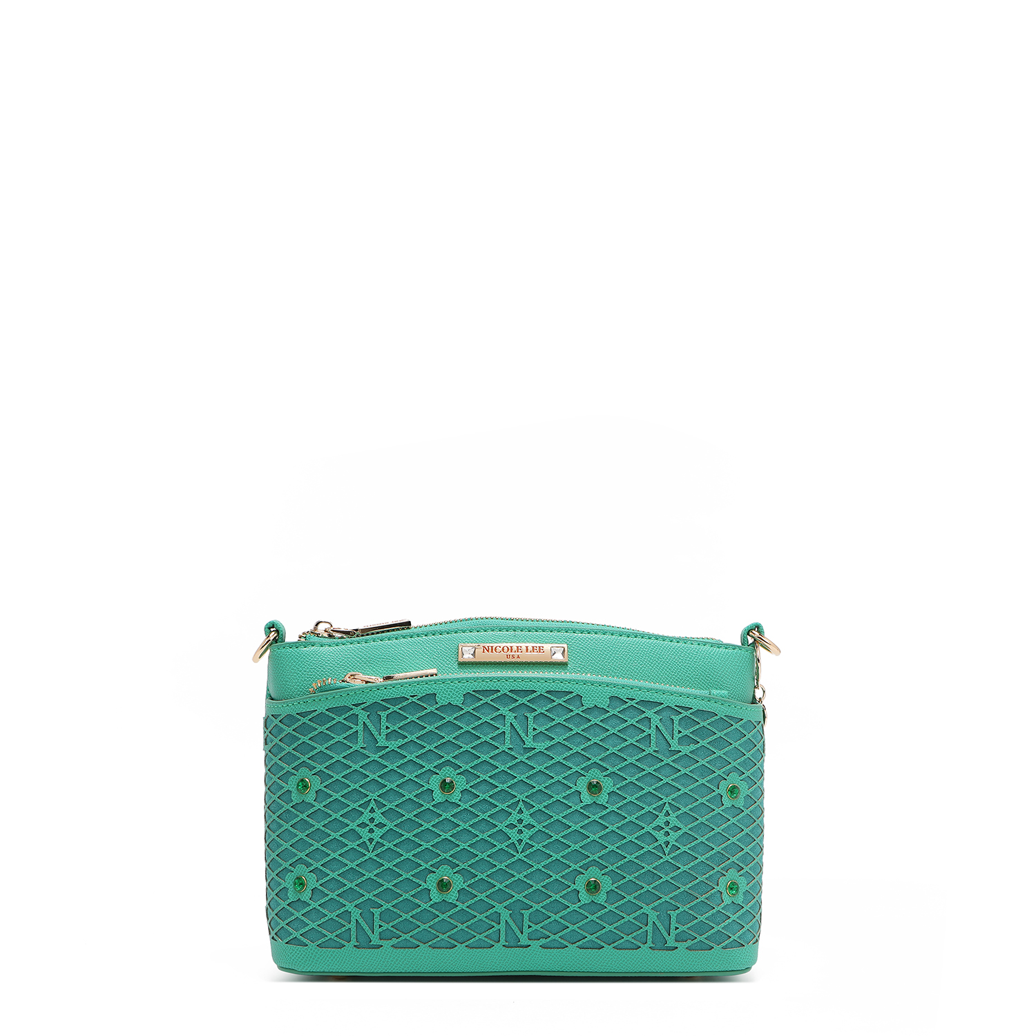 Foto 1 | Bolsa Crossbody De Nicole Lee De Corte Laser Y Pedrería
