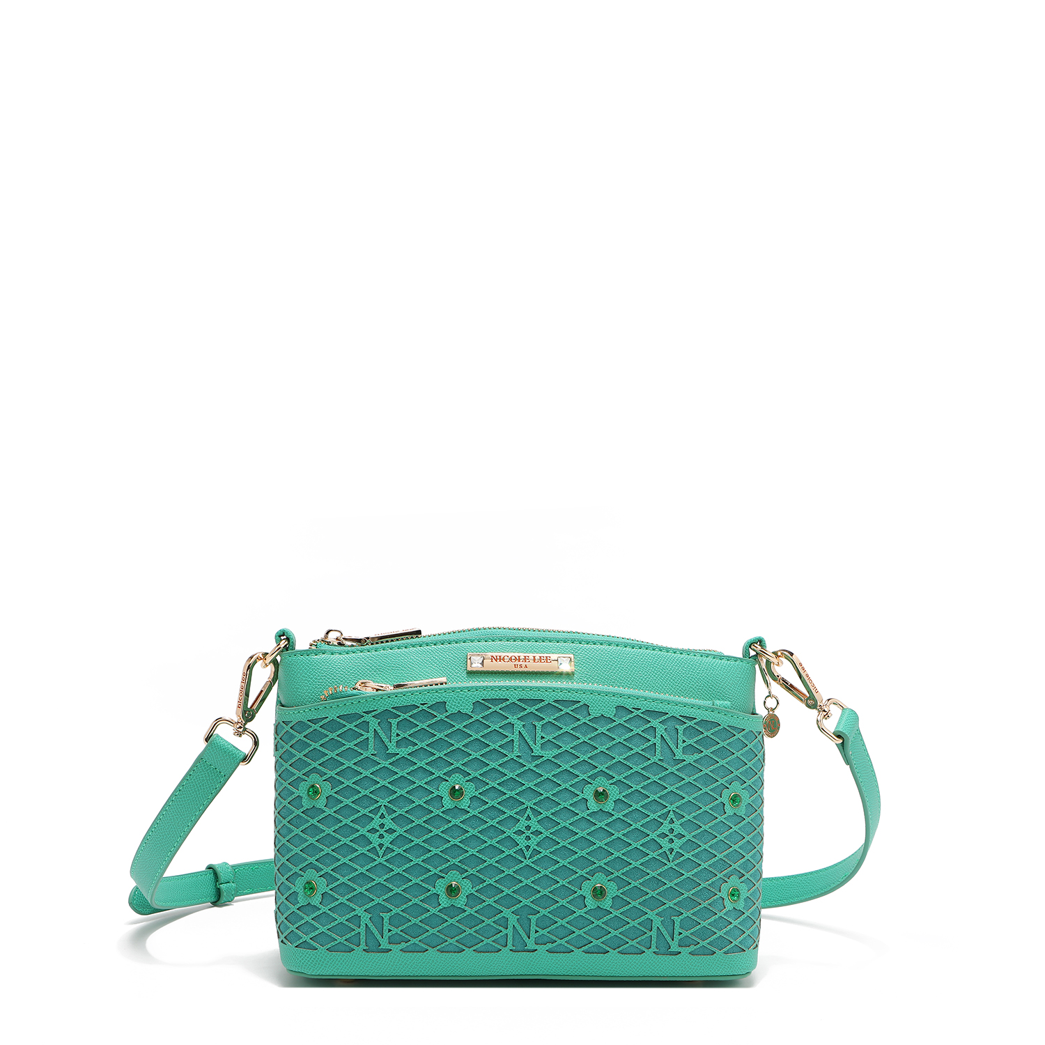 Foto 8 pulgar | Bolsa Crossbody De Nicole Lee De Corte Laser Y Pedrería