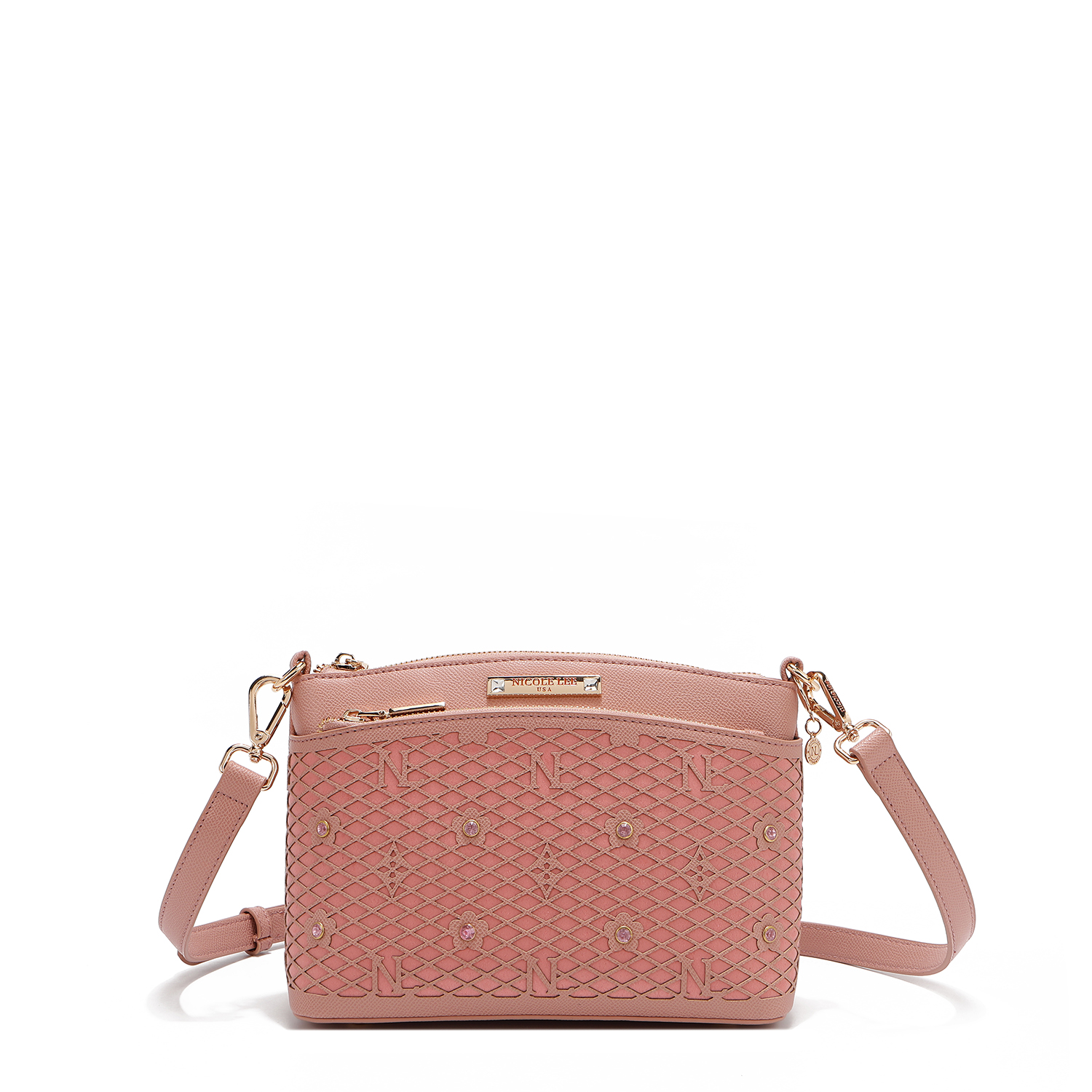 Foto 4 pulgar | Bolsa Crossbody De Nicole Lee De Corte Laser Y Pedrería