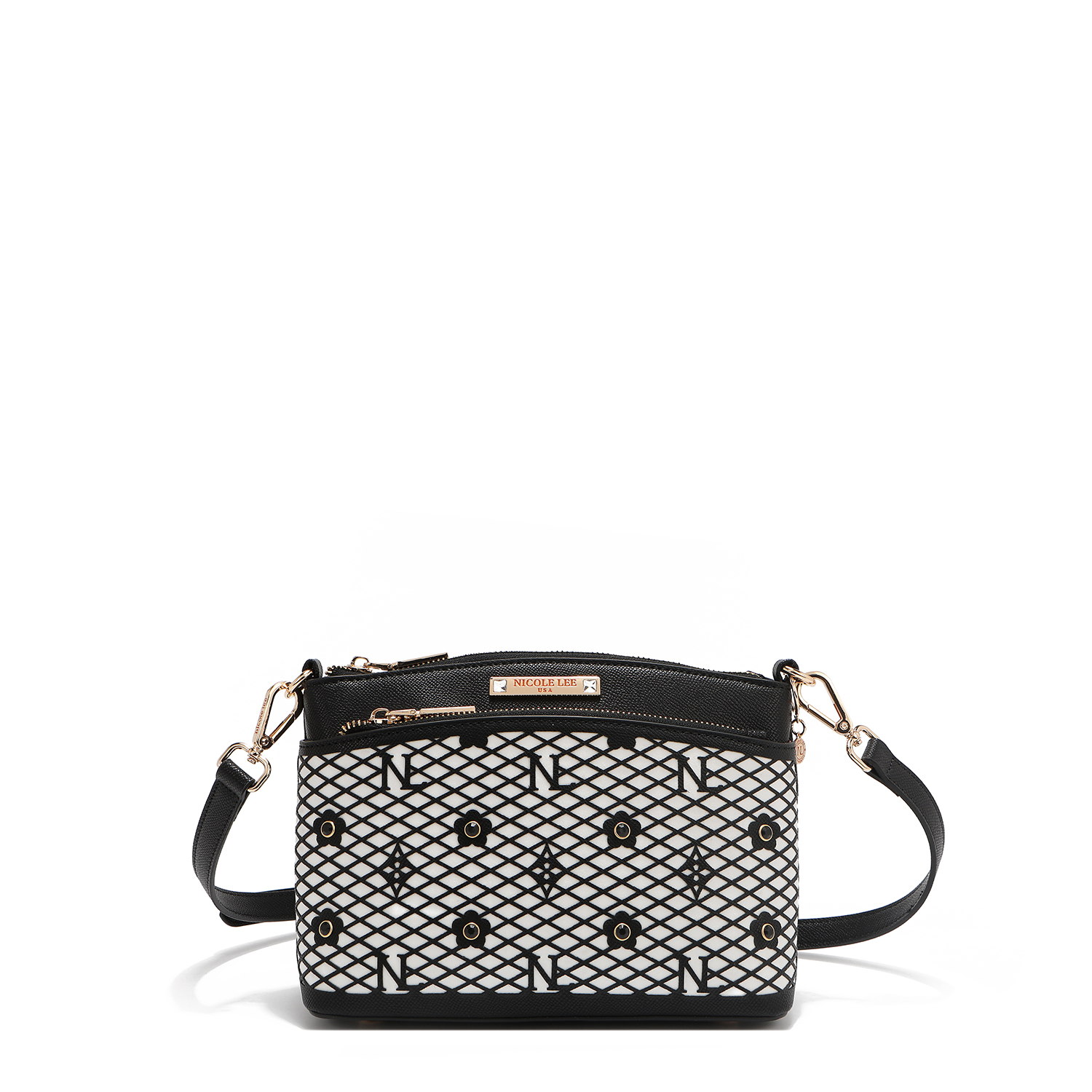 Foto 4 pulgar | Bolsa Crossbody De Nicole Lee De Corte Laser Y Pedrería