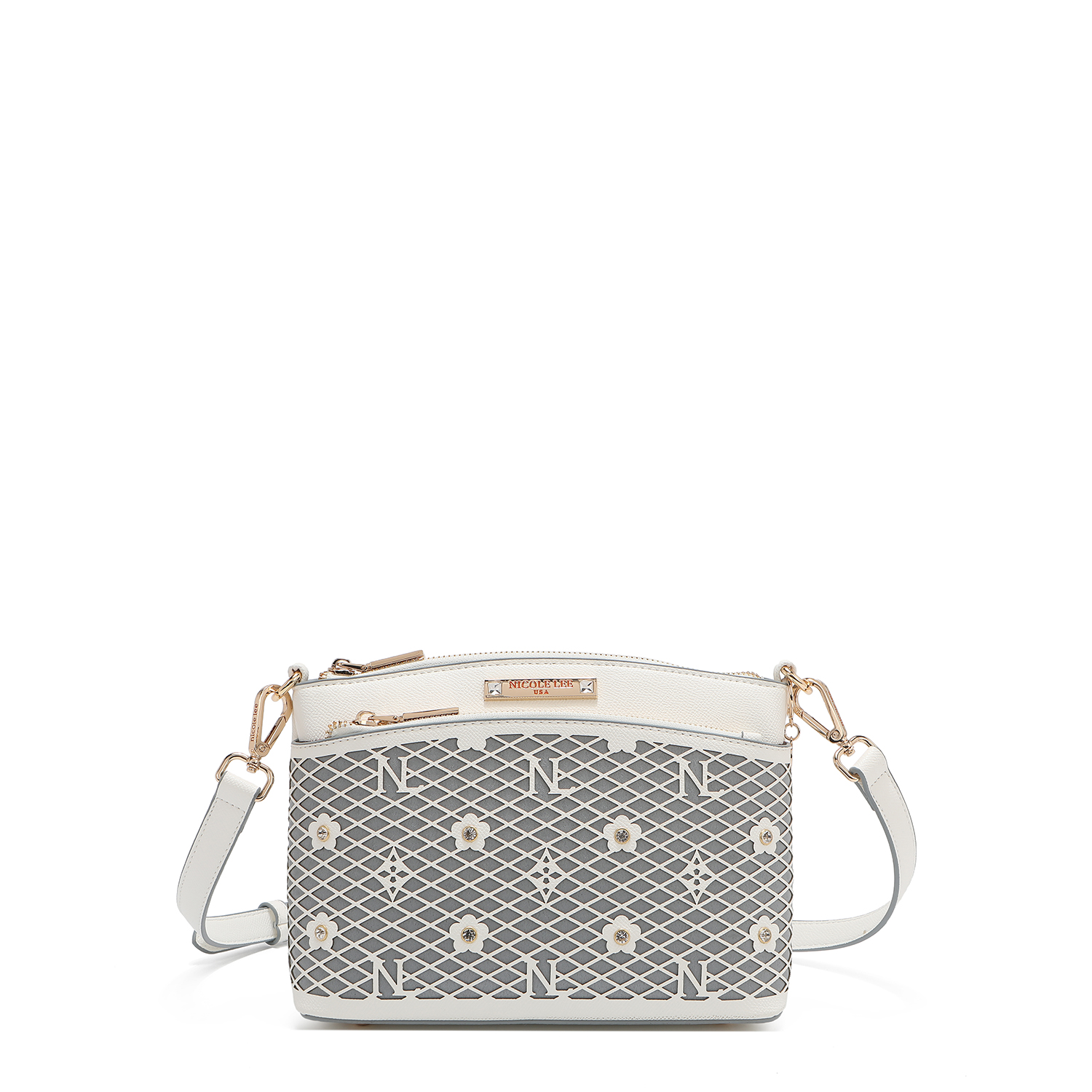 Foto 4 pulgar | Bolsa Crossbody De Nicole Lee De Corte Laser Y Pedrería
