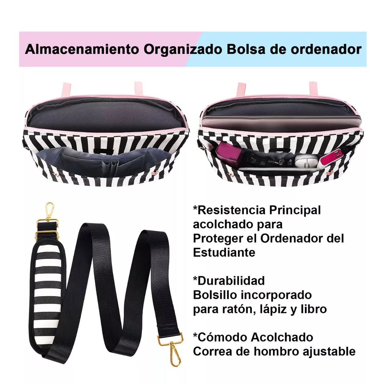 Foto 6 pulgar | Maletín Crossbody Belug Rosa Para Laptop De 15.6''