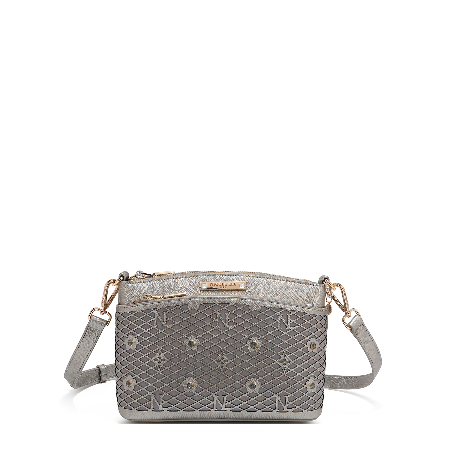 Foto 4 pulgar | Bolsa Crossbody De Nicole Lee De Corte Laser Y Pedrería