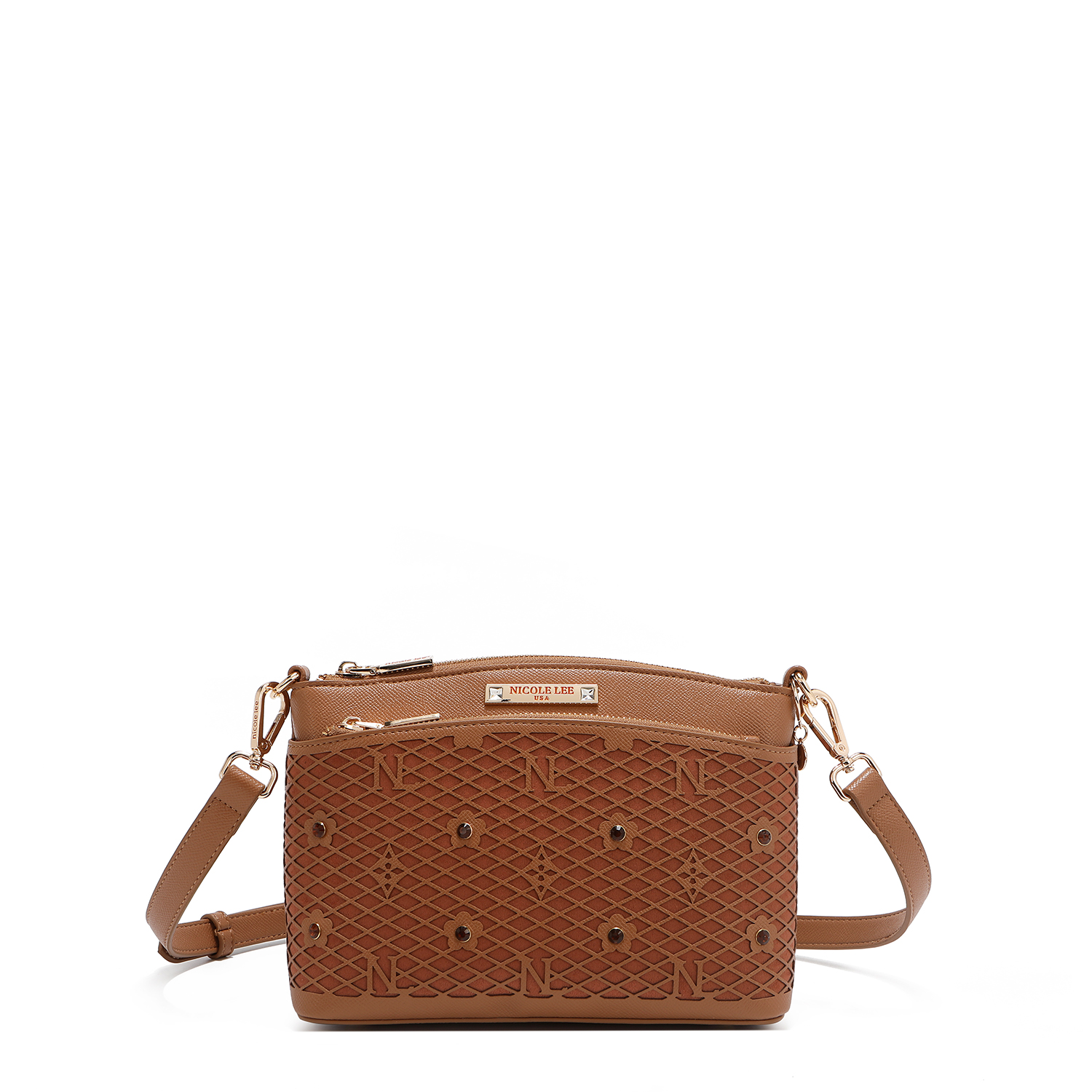 Foto 4 pulgar | Bolsa Crossbody De Nicole Lee De Corte Laser Y Pedrería
