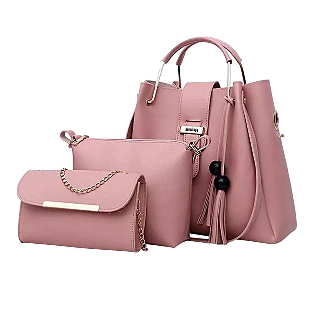 Set De 3 Bolsas Belug Rosas