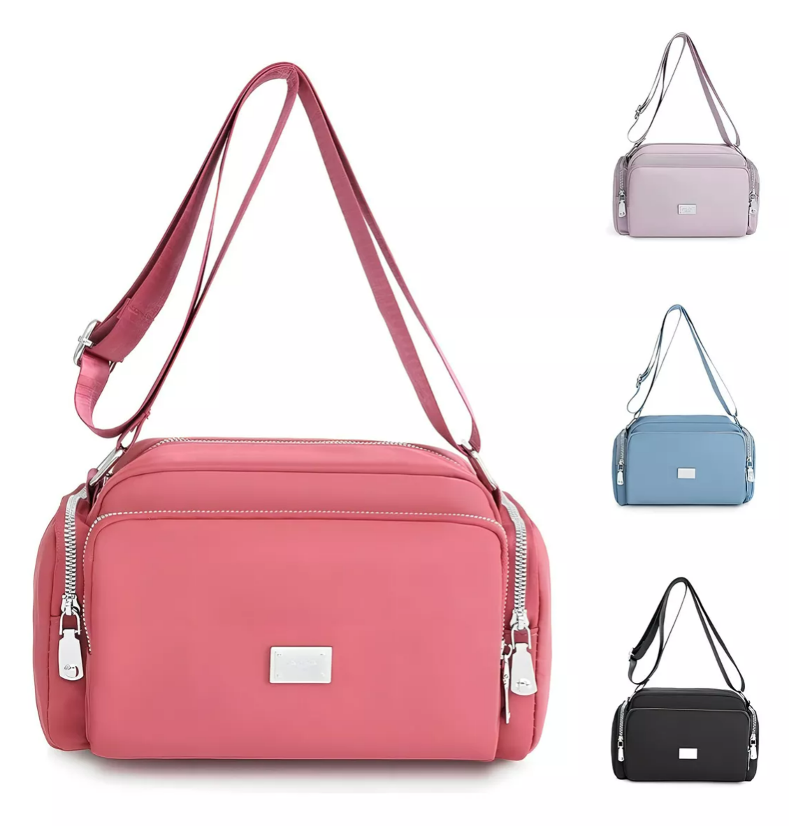 Foto 4 pulgar | Bolsa Bandolera Mujer Moda Dama Crossbody Gran Capacidad Color Rosa Oscuro