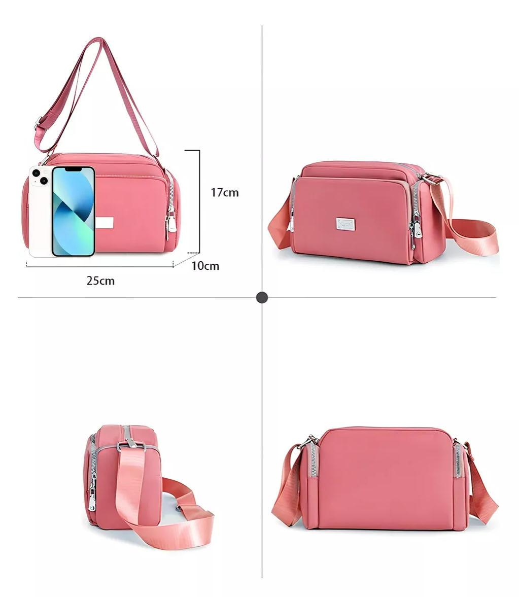 Foto 5 pulgar | Bolsa Bandolera Mujer Moda Dama Crossbody Gran Capacidad Color Rosa Oscuro