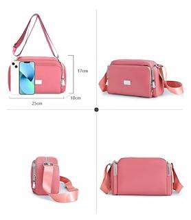 Foto 4 | Bolsa Bandolera Mujer Moda Dama Crossbody Gran Capacidad Color Rosa Oscuro