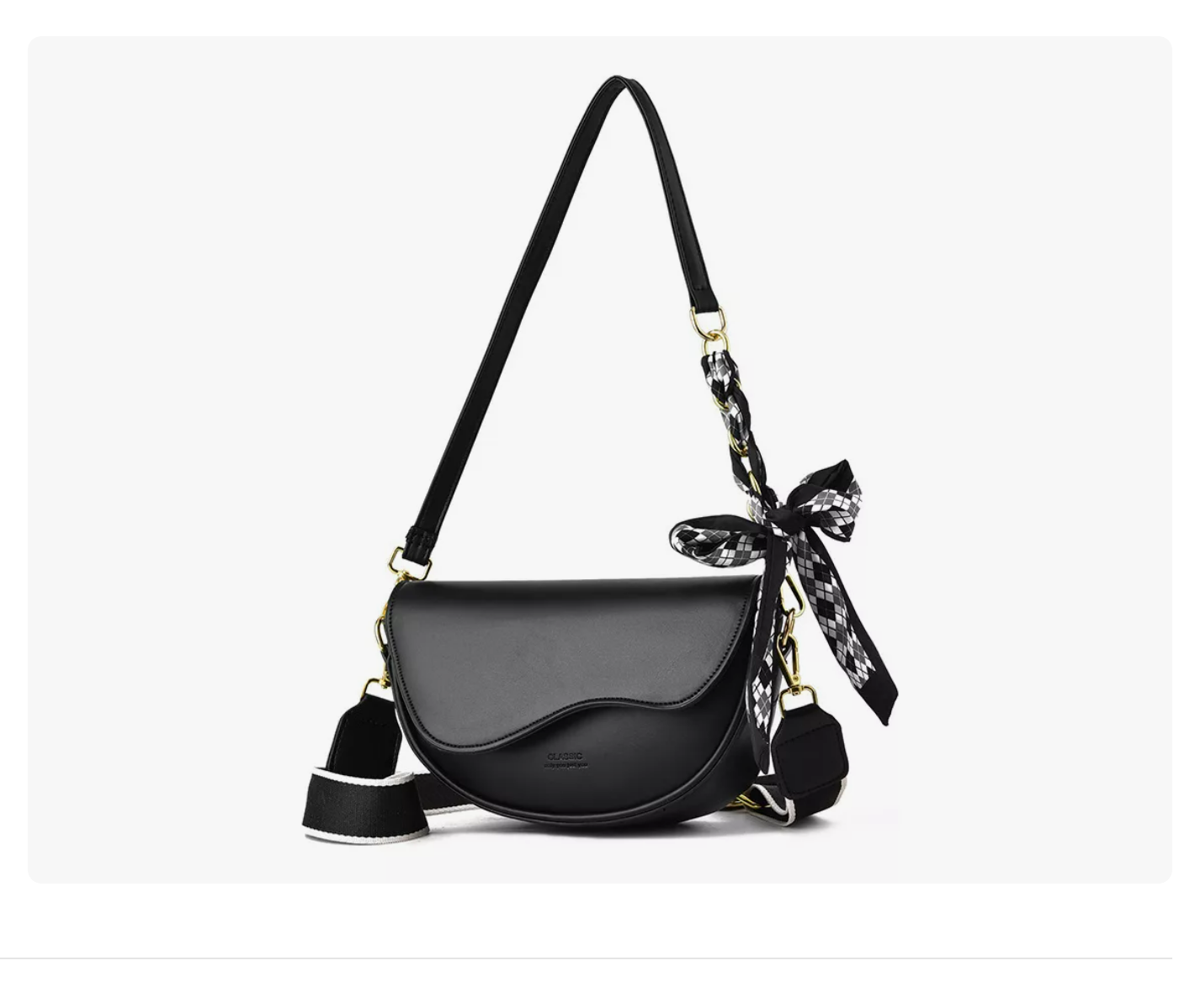 Foto 1 | Bolsa De Sillín Crossbody Bandolera Moda Vintage Para Dama Negro Xtellar