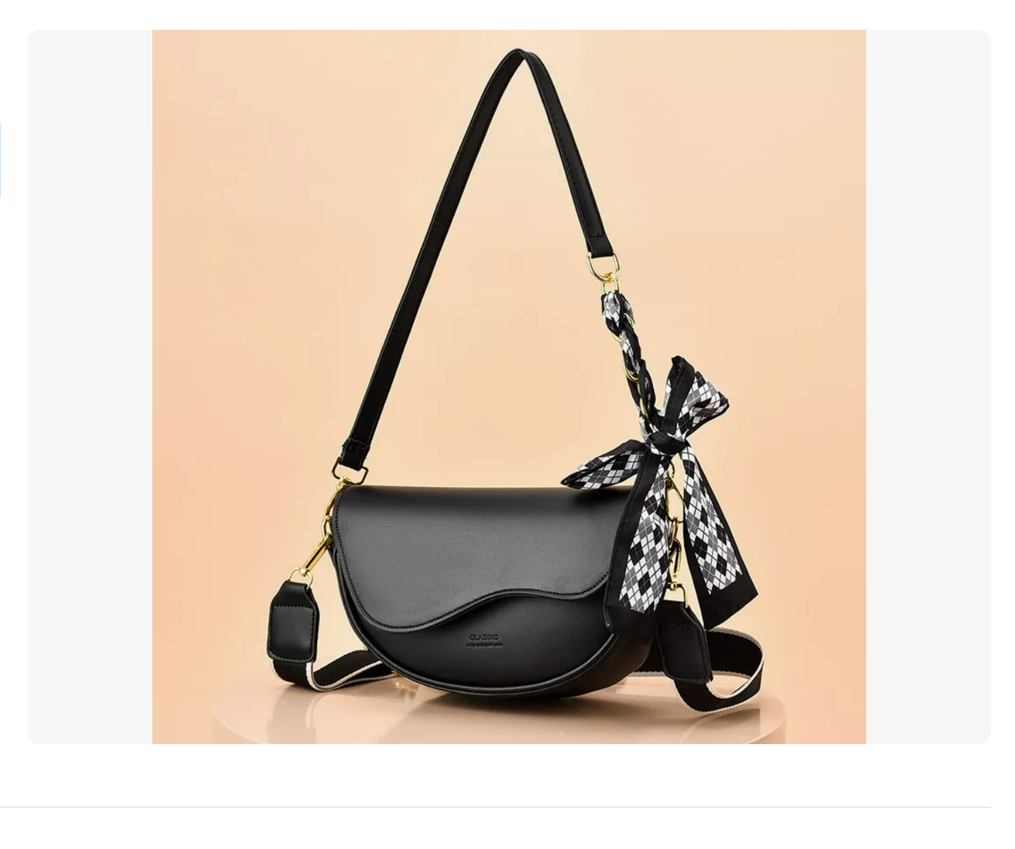 Foto 2 | Bolsa De Sillín Crossbody Bandolera Moda Vintage Para Dama Negro Xtellar
