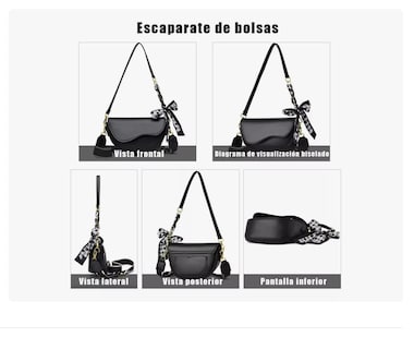 Foto 4 | Bolsa De Sillín Crossbody Bandolera Moda Vintage Para Dama Negro Xtellar