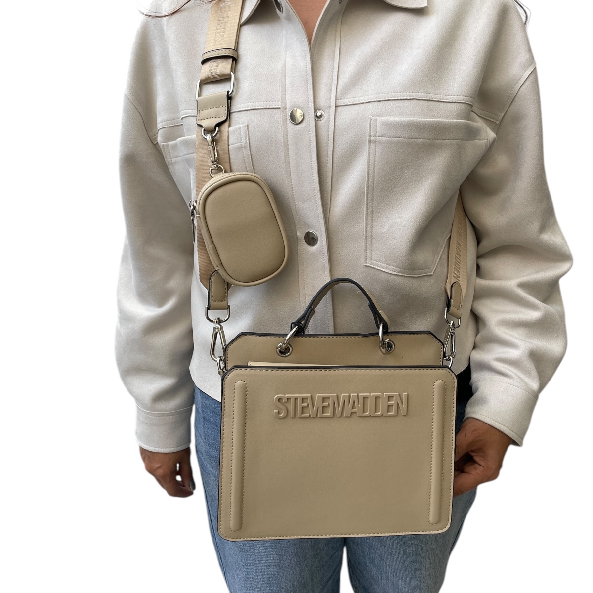Foto 7 pulgar | Bolsa Para Dama Steve Madden Bevelyn Peanut
