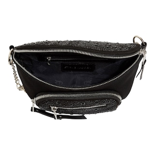 Foto 4 | Bolsa Tipo Canguerea Negra Para Mujer Steve Madden, Elaborado Con Textiles Y Brillantes Decorativos