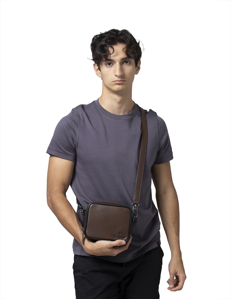 Foto 4 | Bandolera Crossbody Boroni Café Correa Ajustable