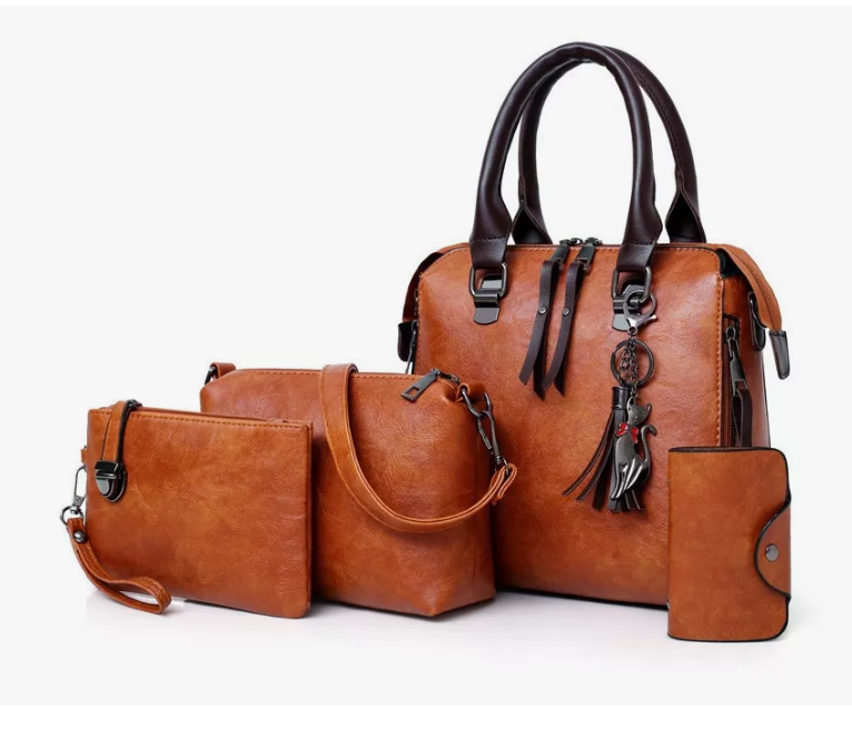 Set 4 Bolsas Mujer Moda Cartera Crossbody Bandolera Tote Pu Xtellar