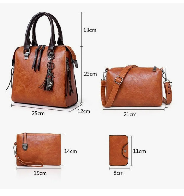 Foto 4 | Set 4 Bolsas Mujer Moda Cartera Crossbody Bandolera Tote Pu Xtellar