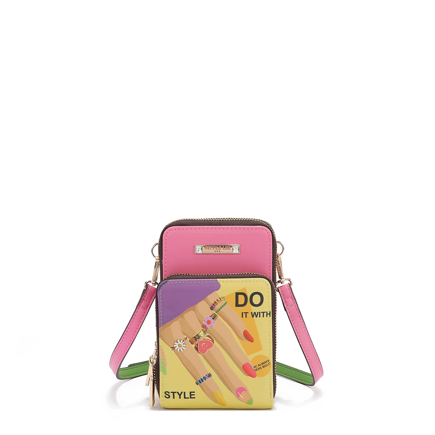 Foto 7 pulgar | Bolsa Portacelular Nicole Lee Estampada Nail Polish