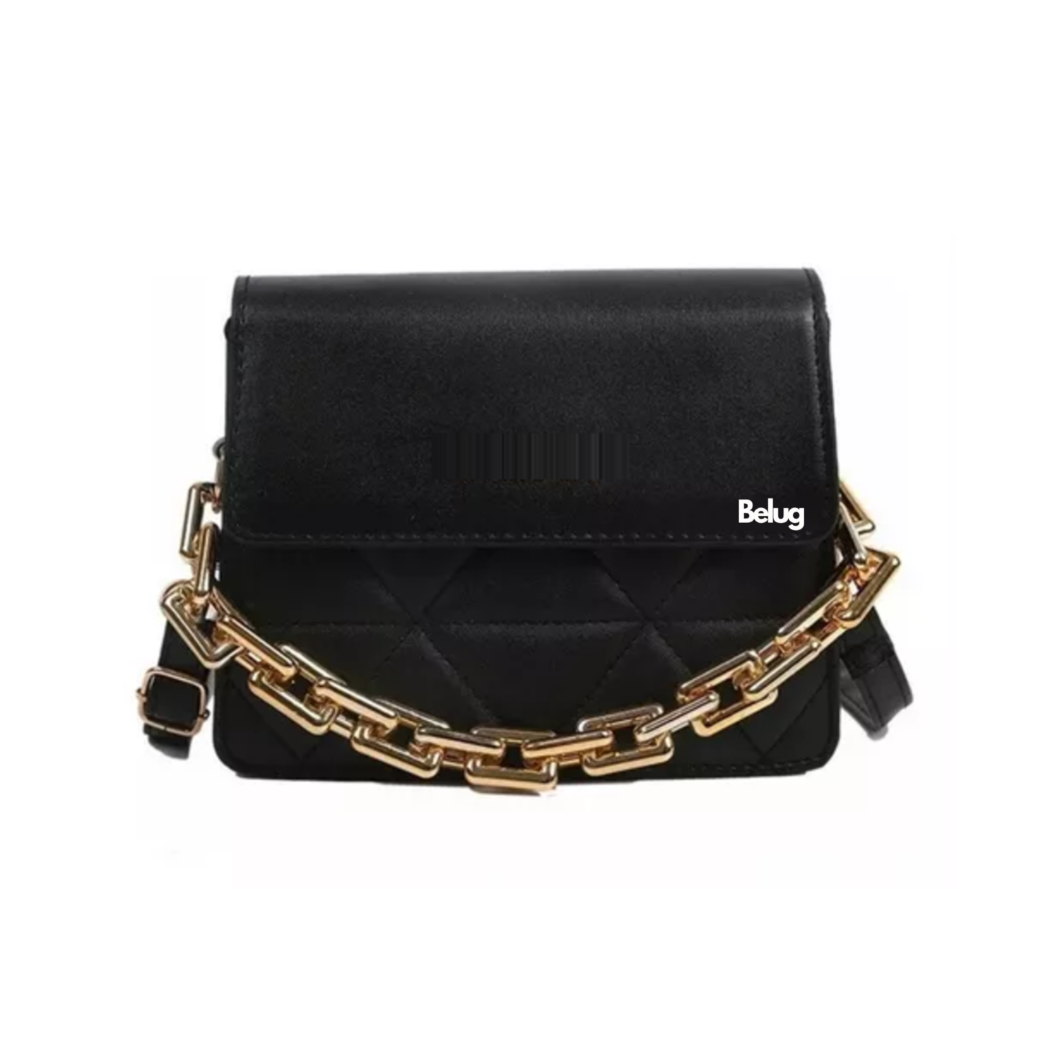 Bolso De Un Hombro Con Cadena De Metal Belug Negro