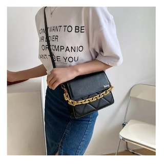 Foto 2 | Bolso De Un Hombro Con Cadena De Metal Belug Negro