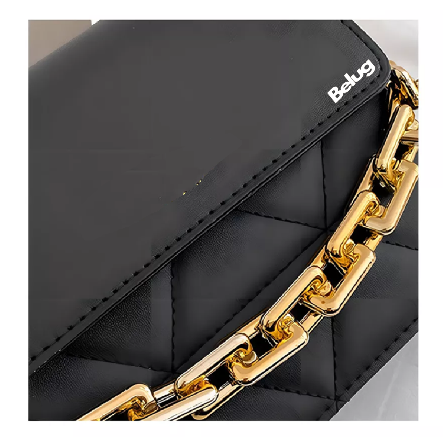 Foto 4 | Bolso De Un Hombro Con Cadena De Metal Belug Negro