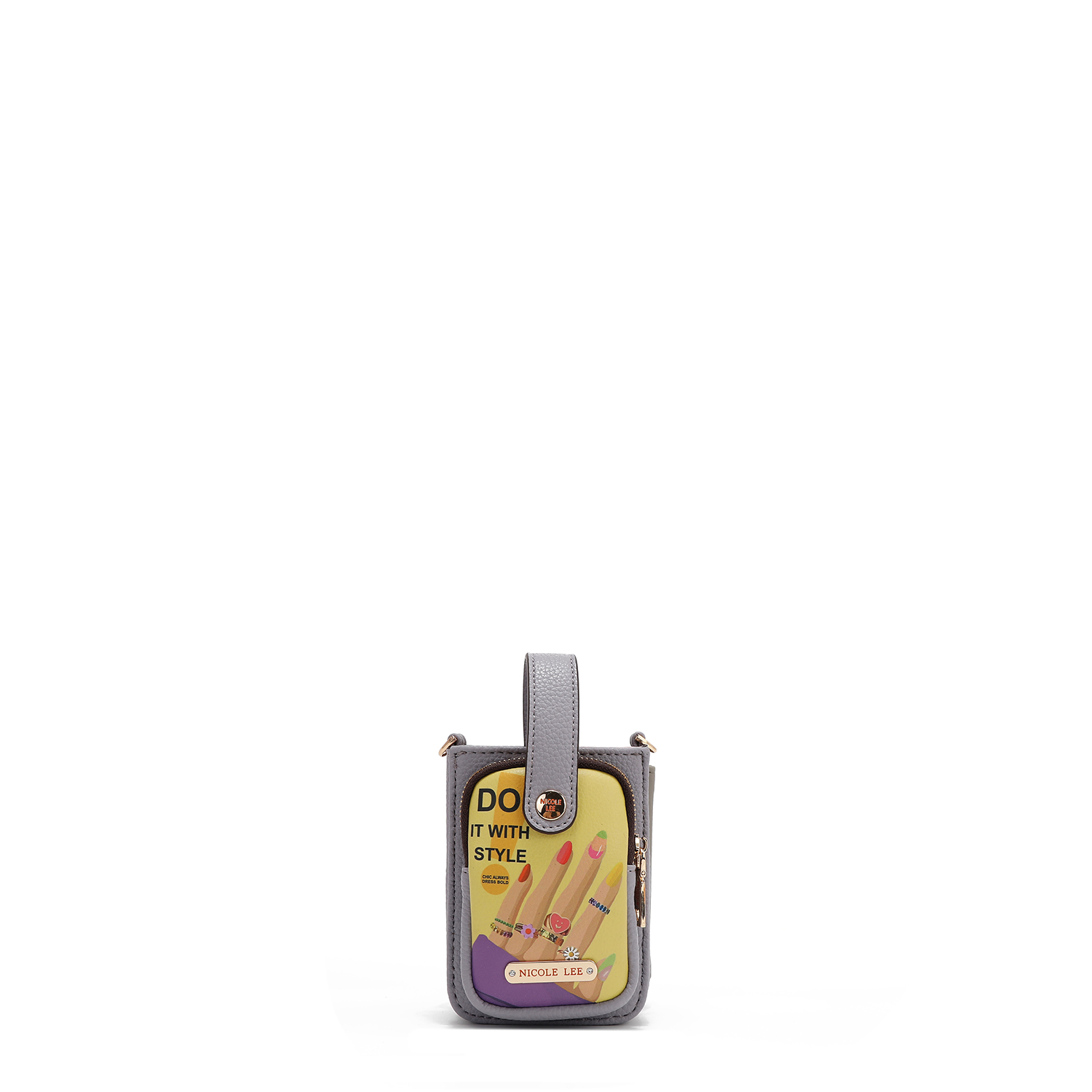 Foto 2 pulgar | Bolsa Para Celular Nicole Lee Estampado Nail Polish