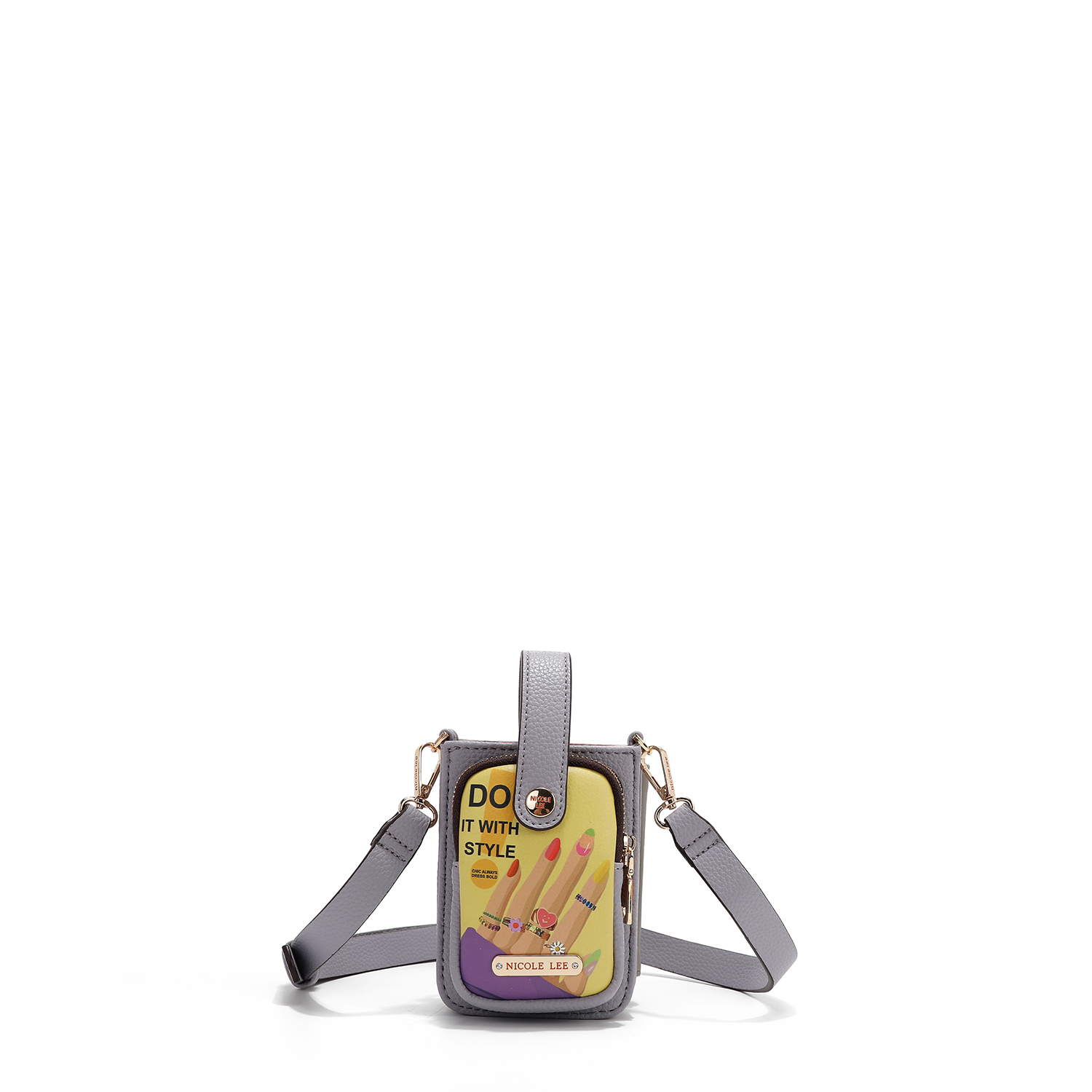 Foto 7 pulgar | Bolsa Para Celular Nicole Lee Estampado Nail Polish