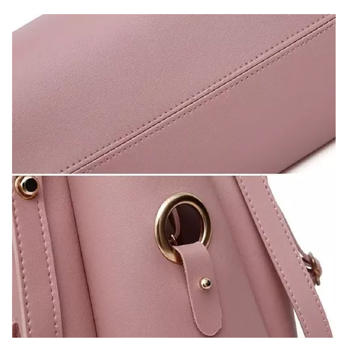 Foto 2 | Set 3 Bolsas Mujer Lab.g Moda Dama Crossbody Cosmetiquera Correa Rosa