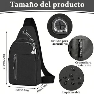 Foto 2 | Bolso Xtellar Bandolera Unisex Moderno Con Orificio Para Cable.