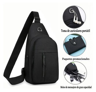 Foto 3 | Bolso Xtellar Bandolera Unisex Moderno Con Orificio Para Cable.