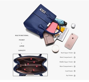 Foto 2 | Bolso Xtellar Para Impermeable Elegante Negra Dama Viaje Para Laptop Modelo Azul Oscuro
