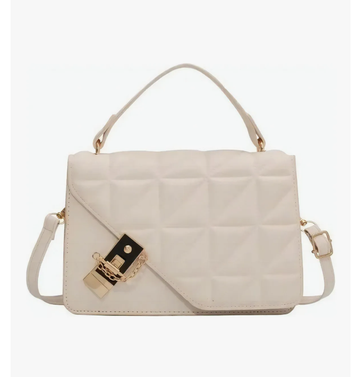 Bolso Xtellar Bandolera De Un Hombro Con Cadena De Metal Para Mujer Color Blanco
