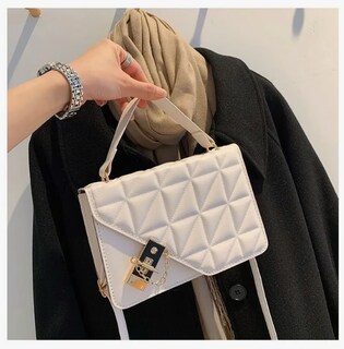 Foto 2 | Bolso Xtellar Bandolera De Un Hombro Con Cadena De Metal Para Mujer Color Blanco