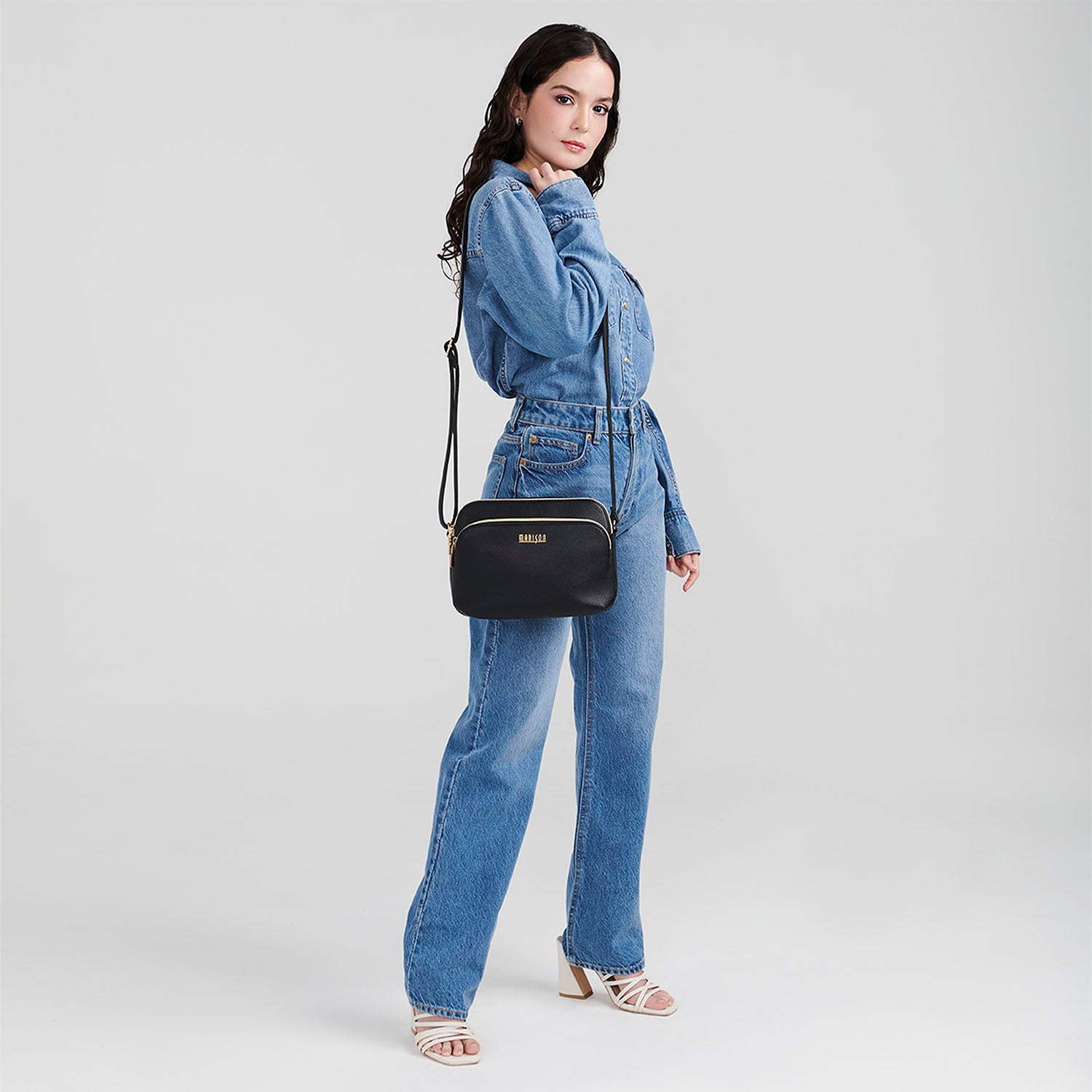 Foto 9 pulgar | Crossbody Negro Madison Floresia