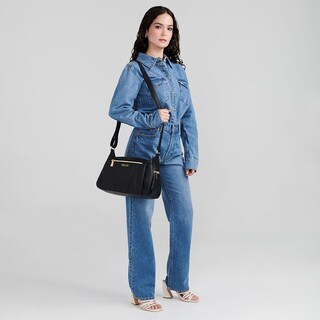 Foto 8 | Crossbody Negro Madison Floresia