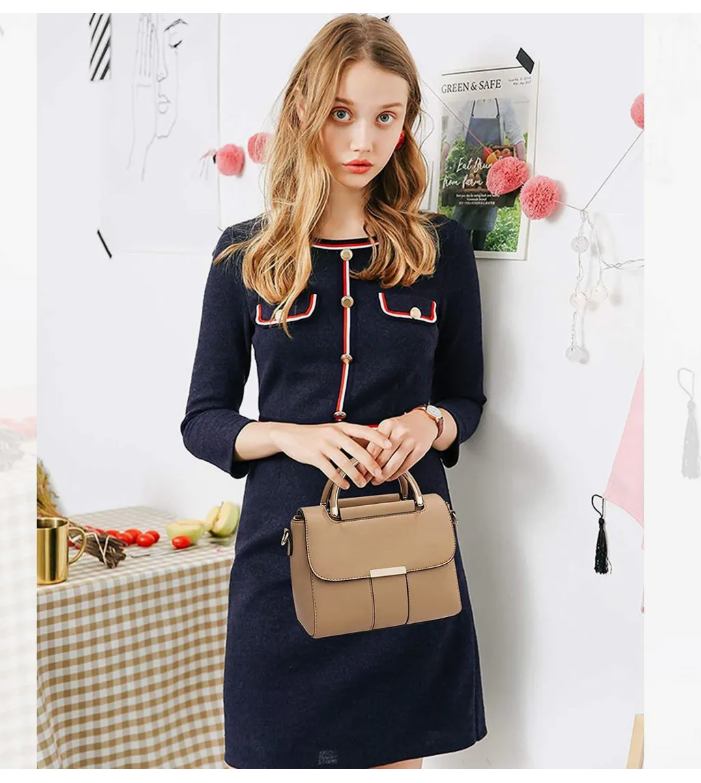 Foto 3 | Bolsos Xtellar Xtellar De Mano Y Hombro Asa Superior Para Mujer Bandolera Modelo Caqui