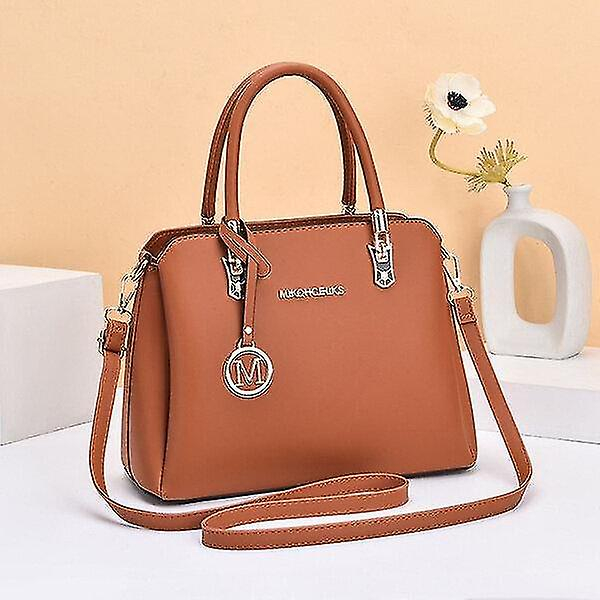Foto 2 pulgar | Bolso De Mano Huoguo Fashion De Piel Para Mujer De Gran Capacidad Marrón - Venta Internacional.