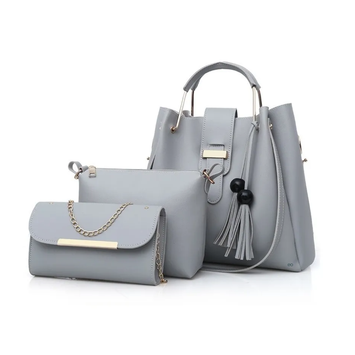 Foto 2 pulgar | Set 3 Bolsas  Cartera, Para Mujer Eo Safe Imports Esi-19069 Color Gris