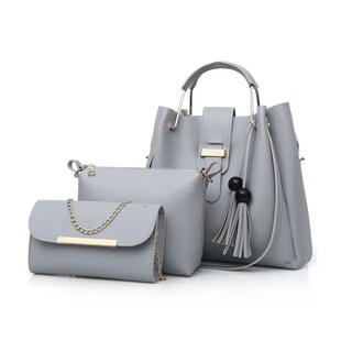 Foto 1 | Set 3 Bolsas Cartera, Para Mujer Eo Safe Imports Esi-19069 Color Gris