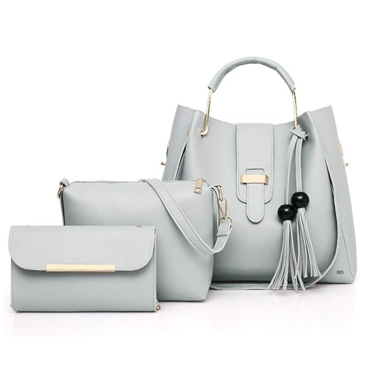 Foto 4 pulgar | Set 3 Bolsas  Cartera, Para Mujer Eo Safe Imports Esi-19069 Color Gris