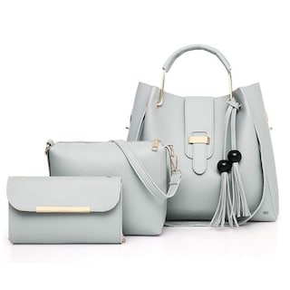Foto 3 | Set 3 Bolsas Cartera, Para Mujer Eo Safe Imports Esi-19069 Color Gris
