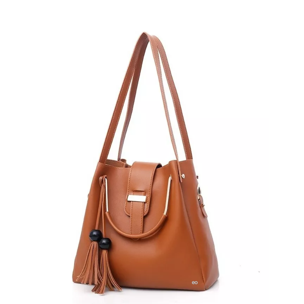 Foto 3 pulgar | Set 3 Bolsas Mujer Cartera Borla Moda  Eo Safe Imports Esi-19070 Marron