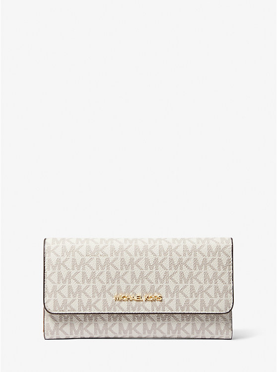 Foto 1 | Monedero Michael Kors Jet Set De Lona Con Logotipo Grande, Tres Pliegues - Venta Internacional.