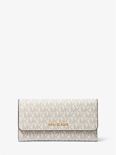 Foto 1 | Monedero Michael Kors Jet Set De Lona Con Logotipo Grande, Tres Pliegues - Venta Internacional.