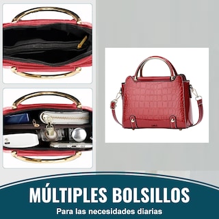 Foto 5 | Bolsa Bandolera Lab.g Mujer Moda Cartera Crossbody Tote Hombro Rojo