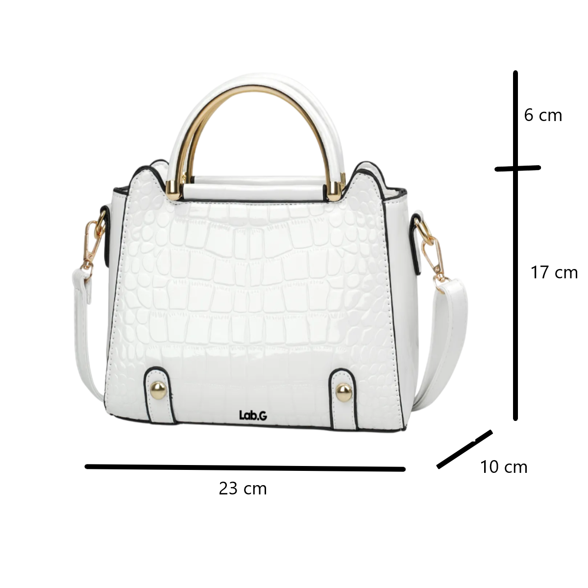 Foto 6 pulgar | Bolsa Bandolera Lab.g Mujer Moda Cartera Crossbody Tote Hombro Blanco
